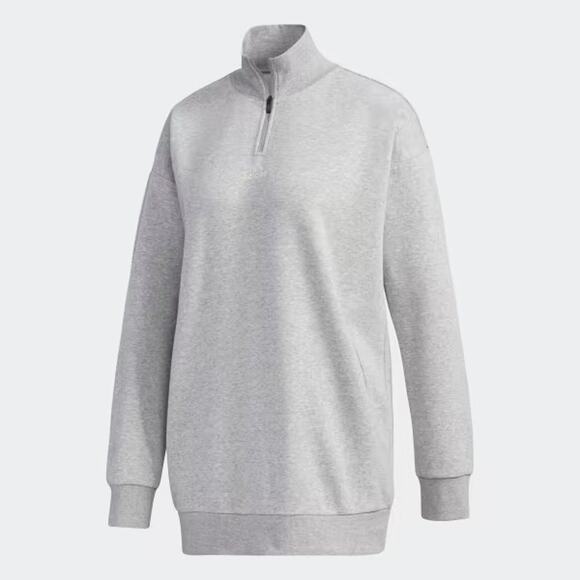 Adidas Essentials Comfort Elongated Quarter-Zip Pullover Sweatshirt - Picture 1 of 15